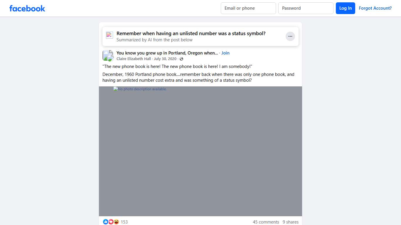 You know you grew up in Portland, Oregon when... "The new phone book is here Facebook